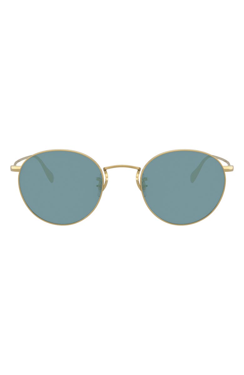 Oliver Peoples Coleridge Sun 50mm Tinted Round Sunglasses, Main, color, Gold