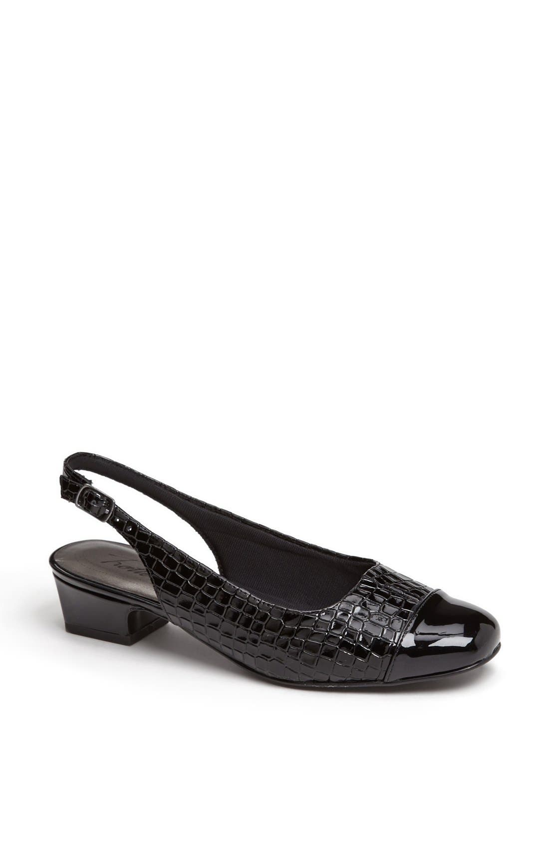 Trotters 'Dea' Slingback, Main, color, Black Croco