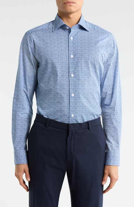 Marquis Floral Print Stretch Cotton Button-Up Shirt