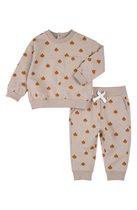 Kids' Pumpkin Print Sweatshirt & Joggers Set