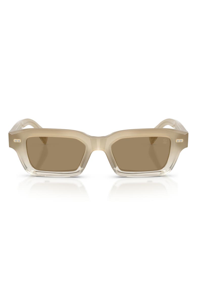 Brunello Cucinelli Marla 50mm Rectangular Sunglasses, Main, color, Hazelnut