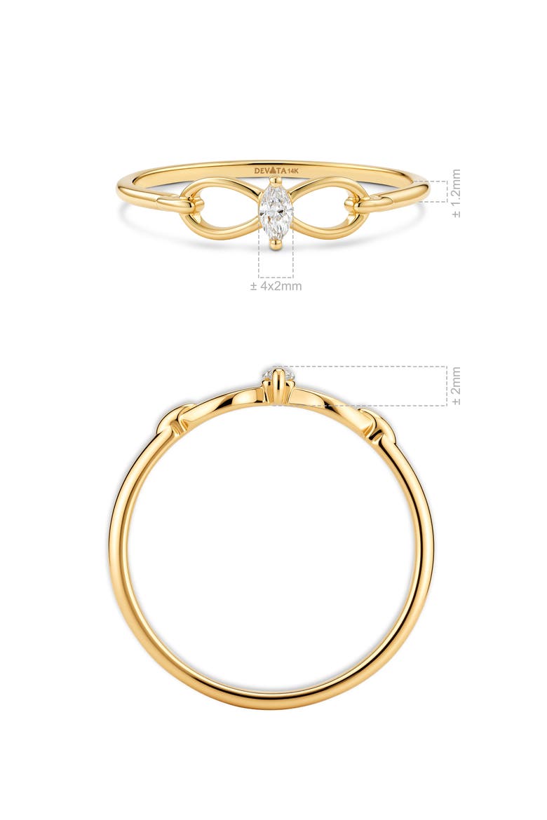Infinity Marquise Lab Grown Diamond Ring in 14K Gold, Alternate, color, Yellow Gold