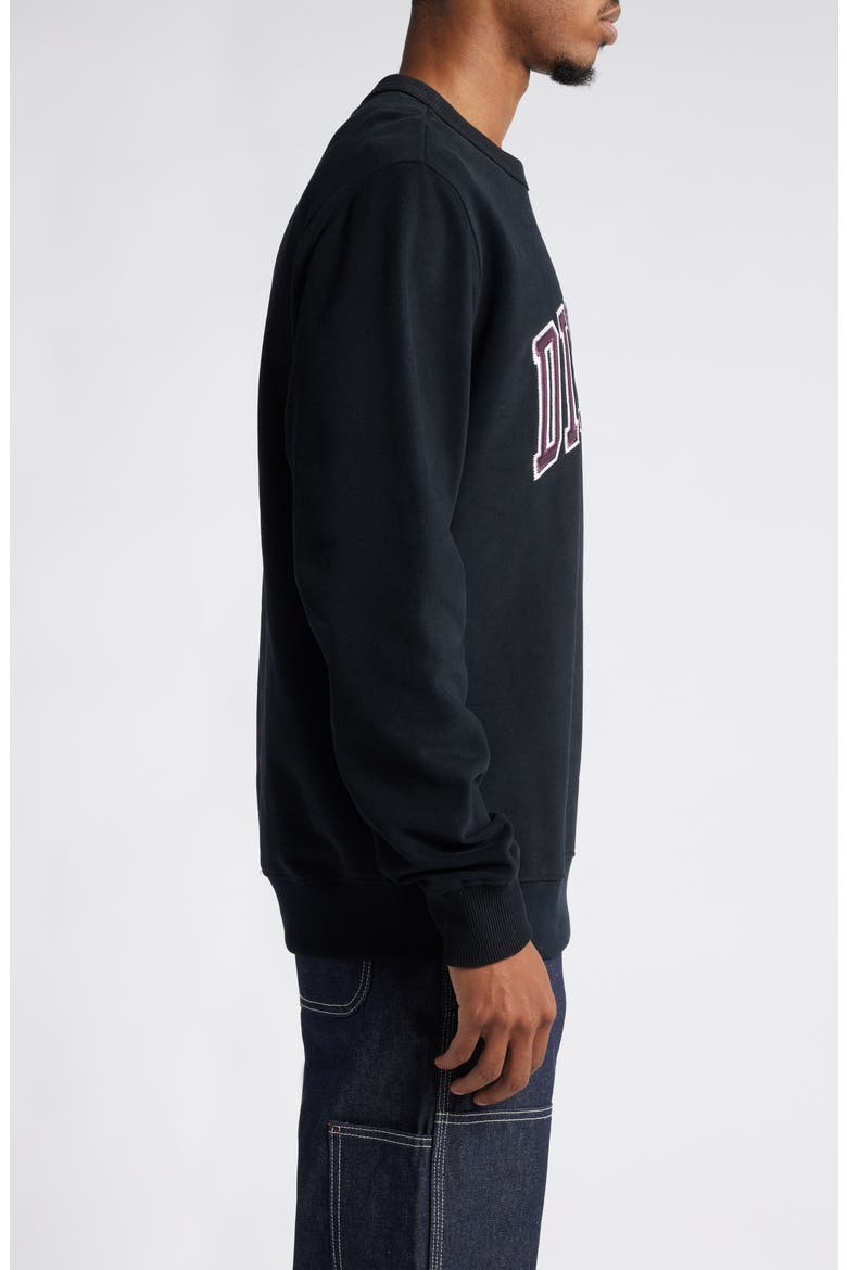 Logo Appliqué Crewneck Sweatshirt, Alternate, color, BLACK/ PLUM PERFECT