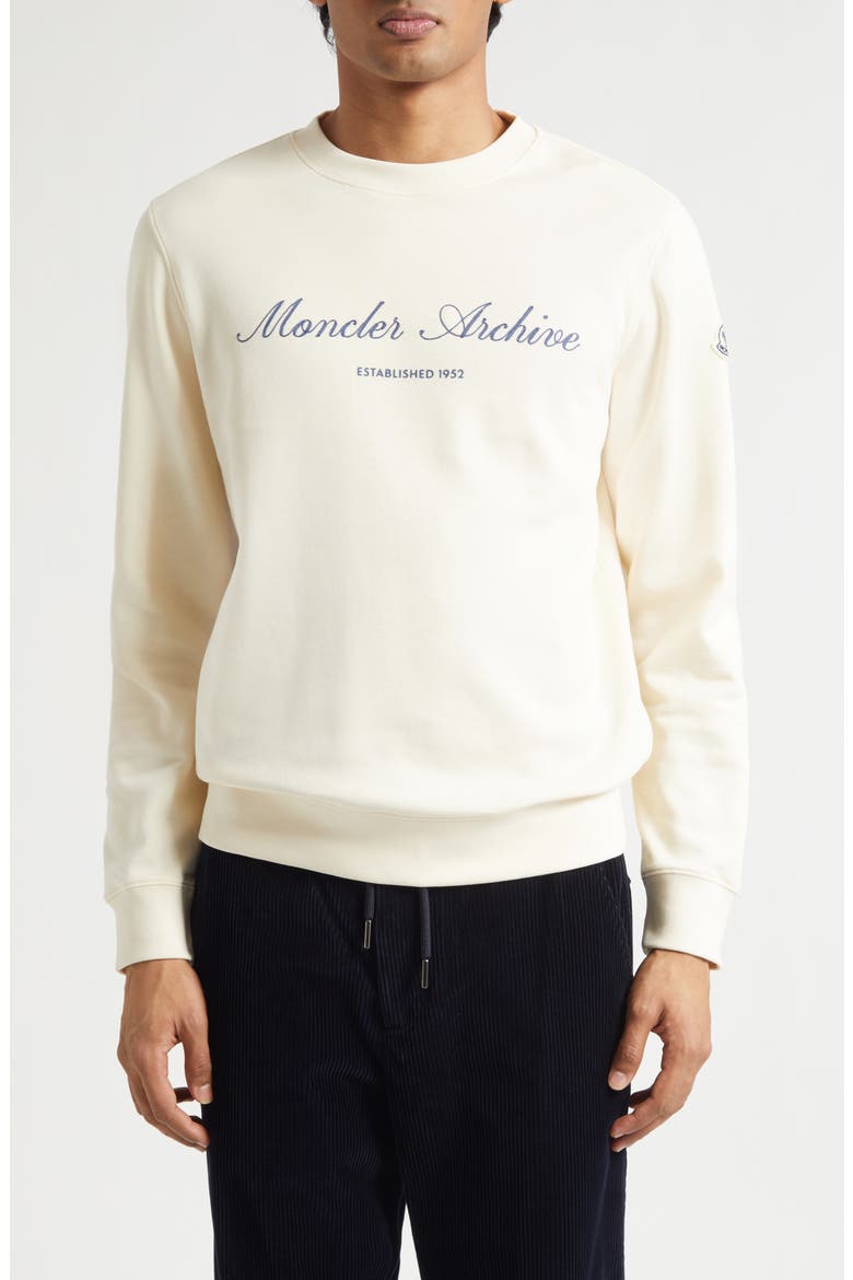 Cotton Blend Crewneck Sweatshirt, Main, color, IVORY