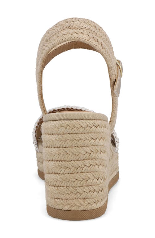 Mia Becky Ankle Strap Espadrille Platform Wedge Sandal In Natural/gold