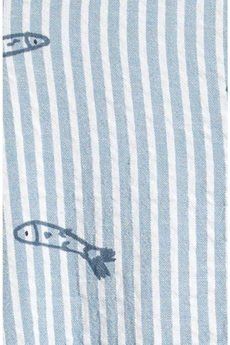 Sardine Embroidery Organic Cotton Seersucker Romper, Alternate, color, PETIT SARDINE
