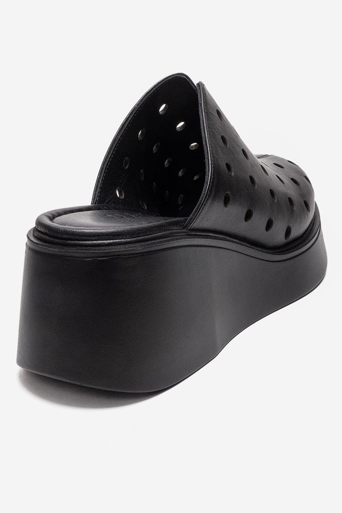 Forever & Always Shoes Nives Leather Wedge Sandal, Alternate, color, Black