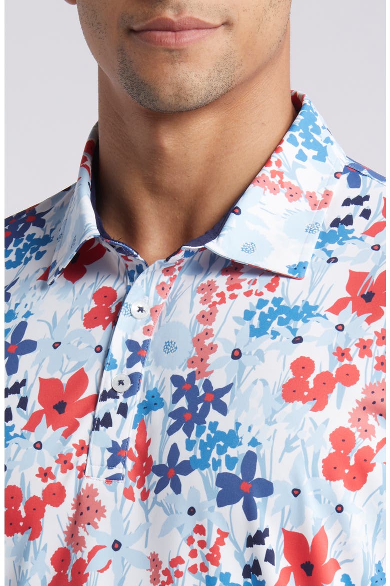 Lundy Floral Golf Polo, Alternate, color, HORIZON BLUE