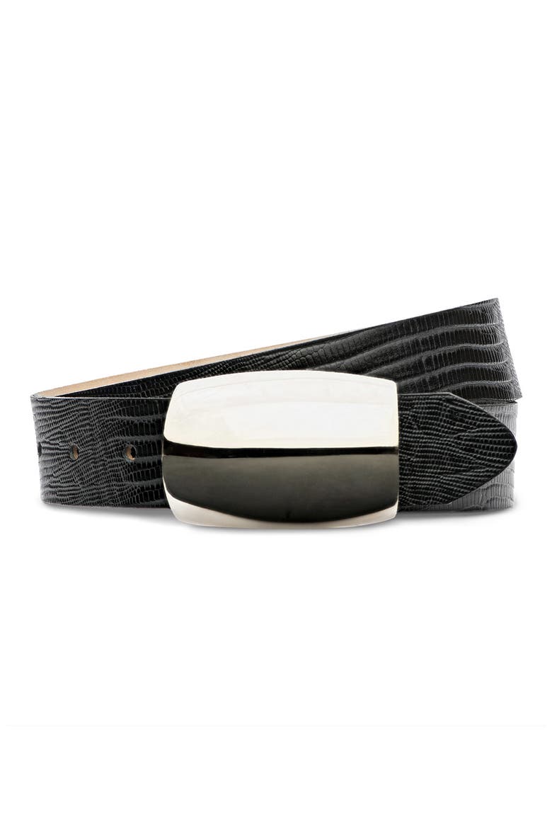 Milou Domed Belt, Alternate, color, BLACK LIZARD EMBOSSED