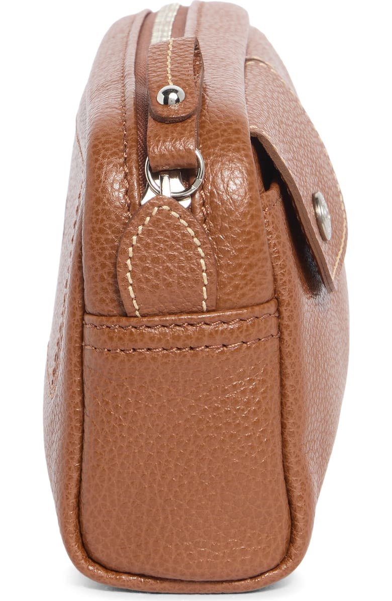 Longchamp Wide Cosmetic Case, Alternate, color, Cognac