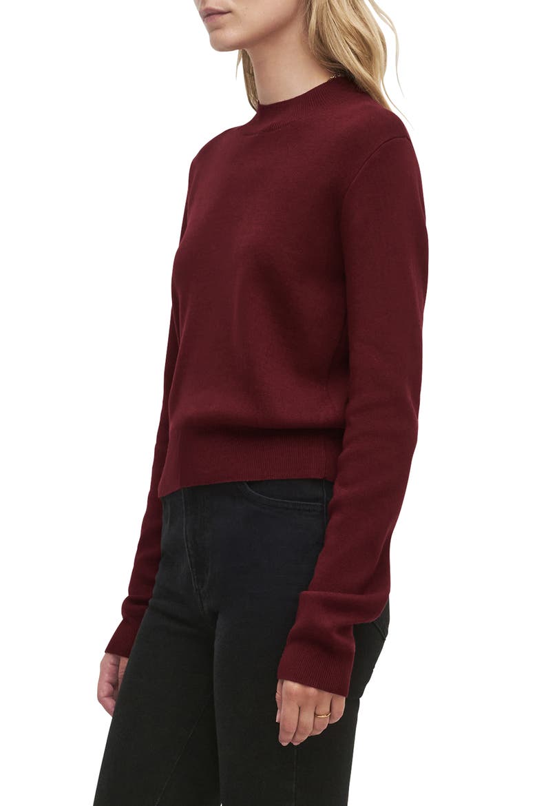 The Whitney Mock Neck Sweater, Alternate, color, VINO