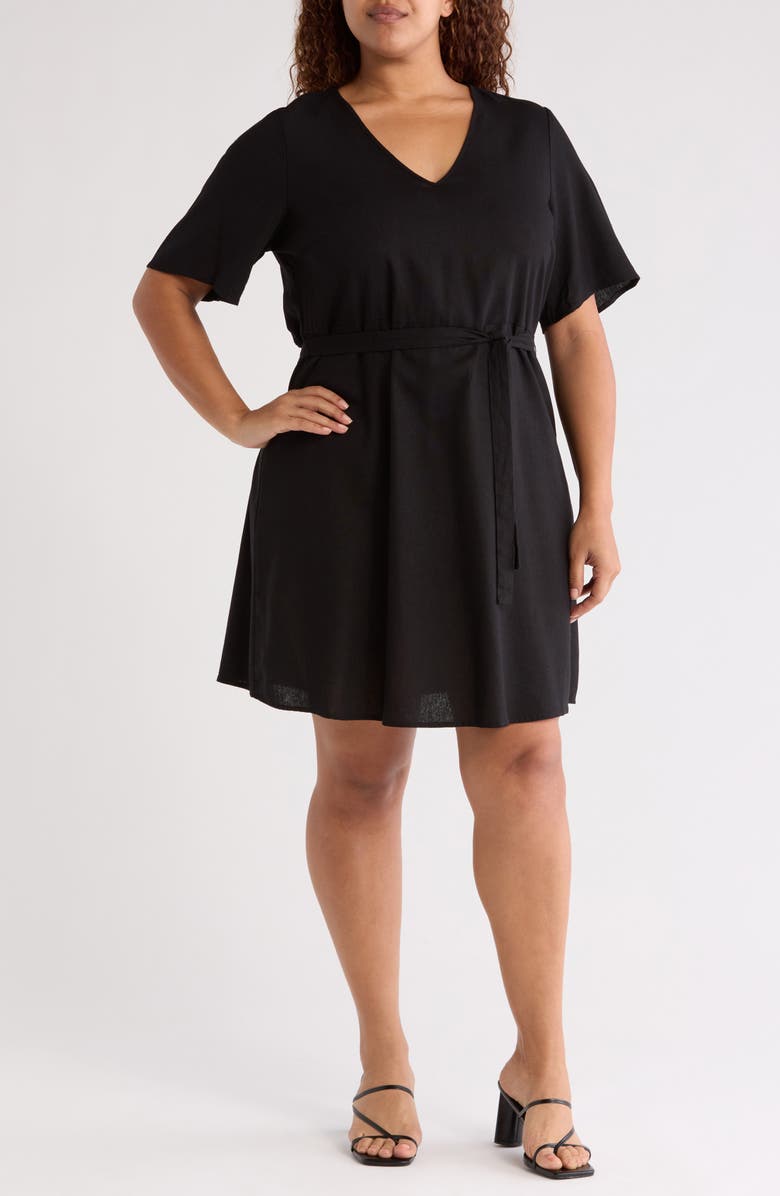 VERO MODA Short Sleeve Tie Waist Dress, Main, color, 