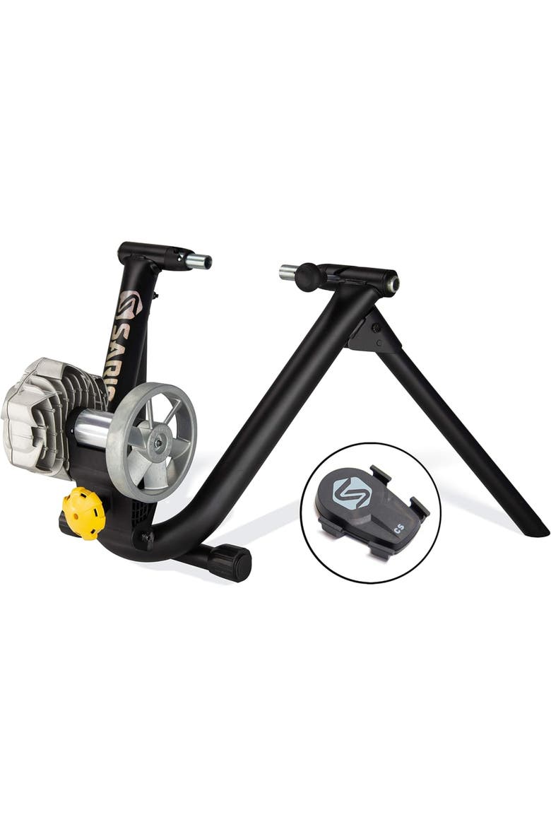 Indoor Bicycle Trainer with App Compatibility and Smart Ready Design, Main, color, Black