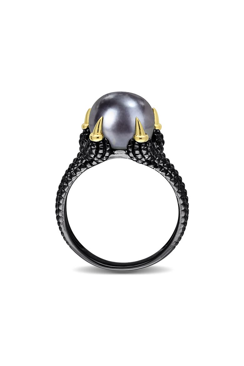 Men's 10.5–11mm Cultured Freshwater Pearl Claw Ring, Alternate, color, BLACK