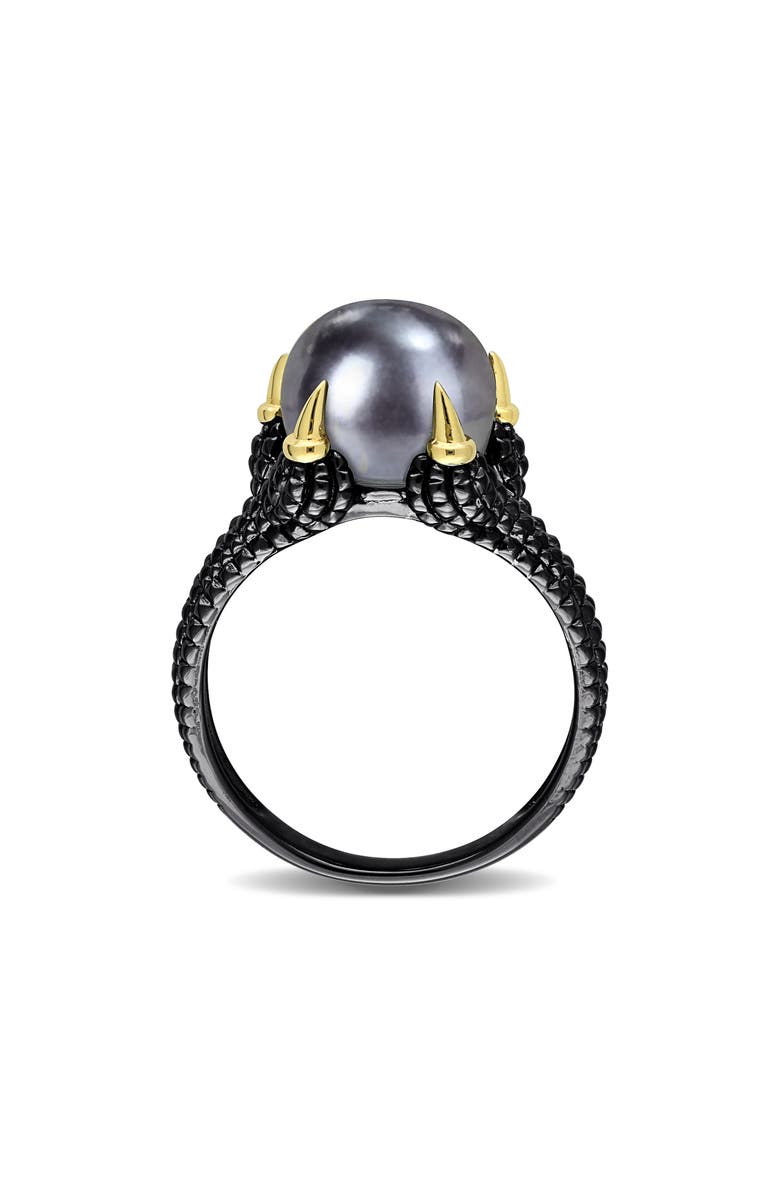 DELMAR Men's 10.5–11mm Cultured Freshwater Pearl Claw Ring, Alternate, color, Black