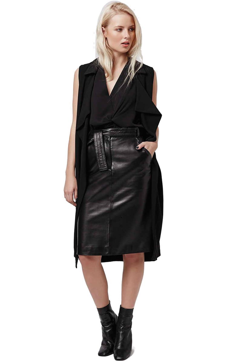 Topshop Tucked Sleeveless Blouse, Alternate, color, 