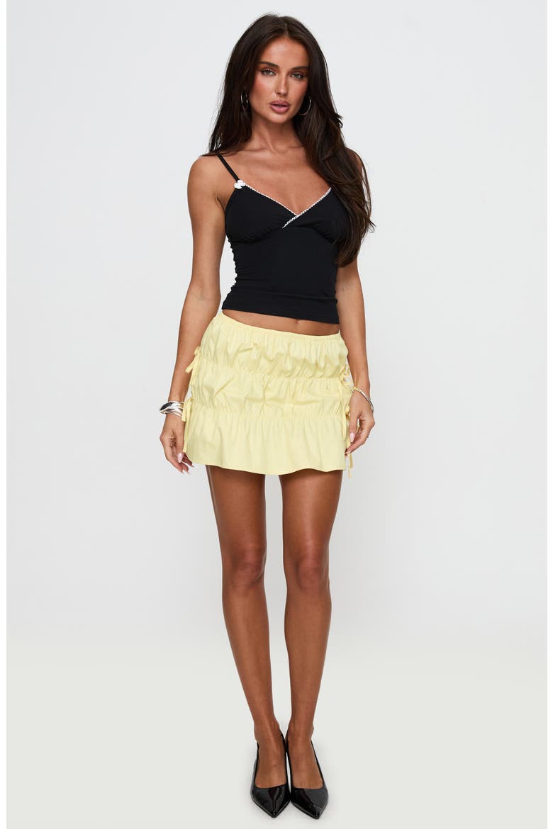 Kiwie Smocked Cotton Miniskirt, Alternate, color, BUTTER YELLOW