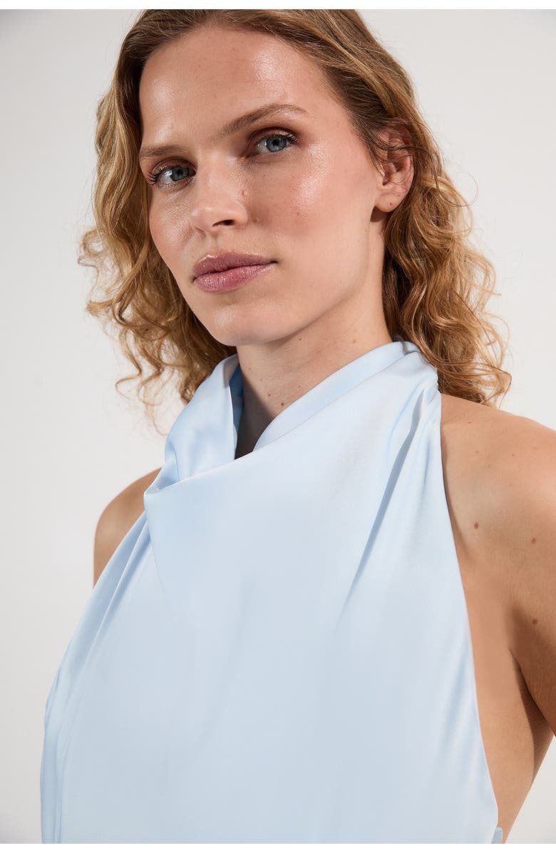 Karen Millen Woven Satin Maxi Dress, Alternate, color, Blue