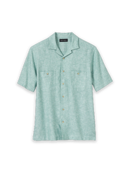 Paul Fredrick Slim Fit Linen Blend Solid Casual Shirt