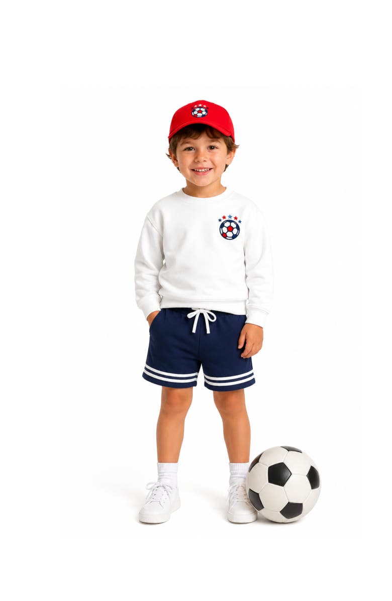 Bits & Bows USA Soccer Club Crewneck Sweatshirt, Alternate, color, White