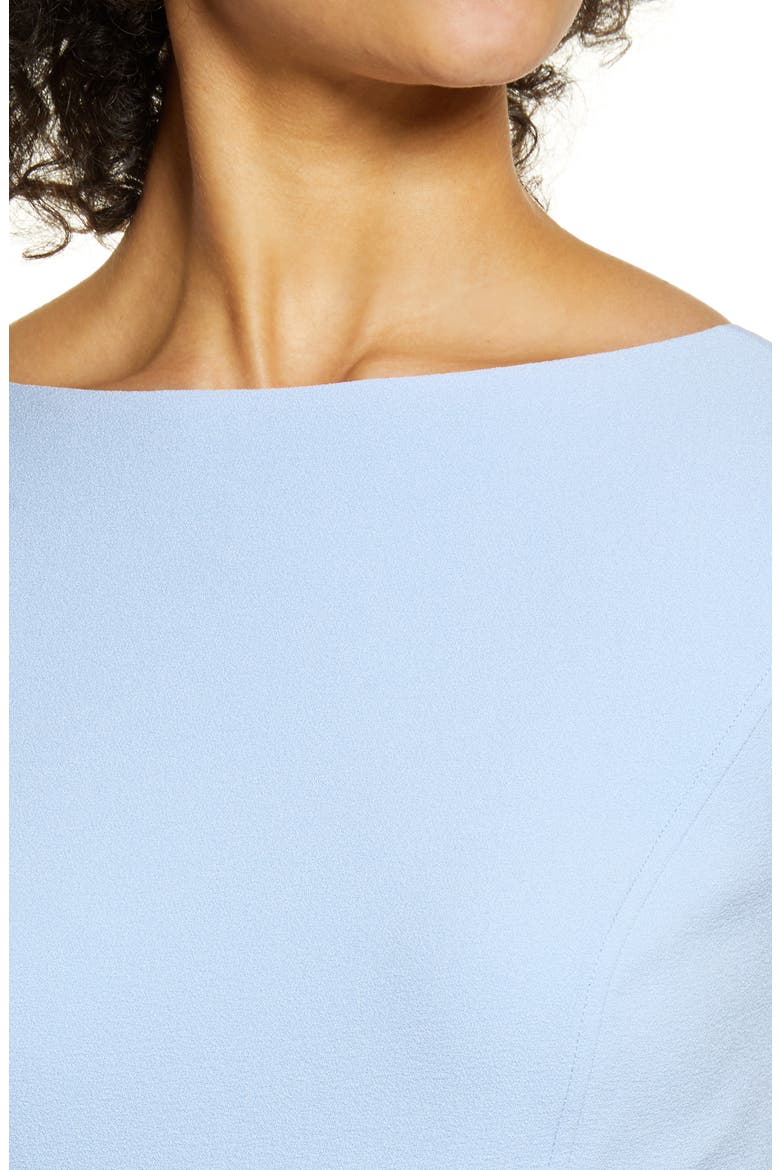 Bateau Neck Fit & Flare Dress, Alternate, color, BLUE