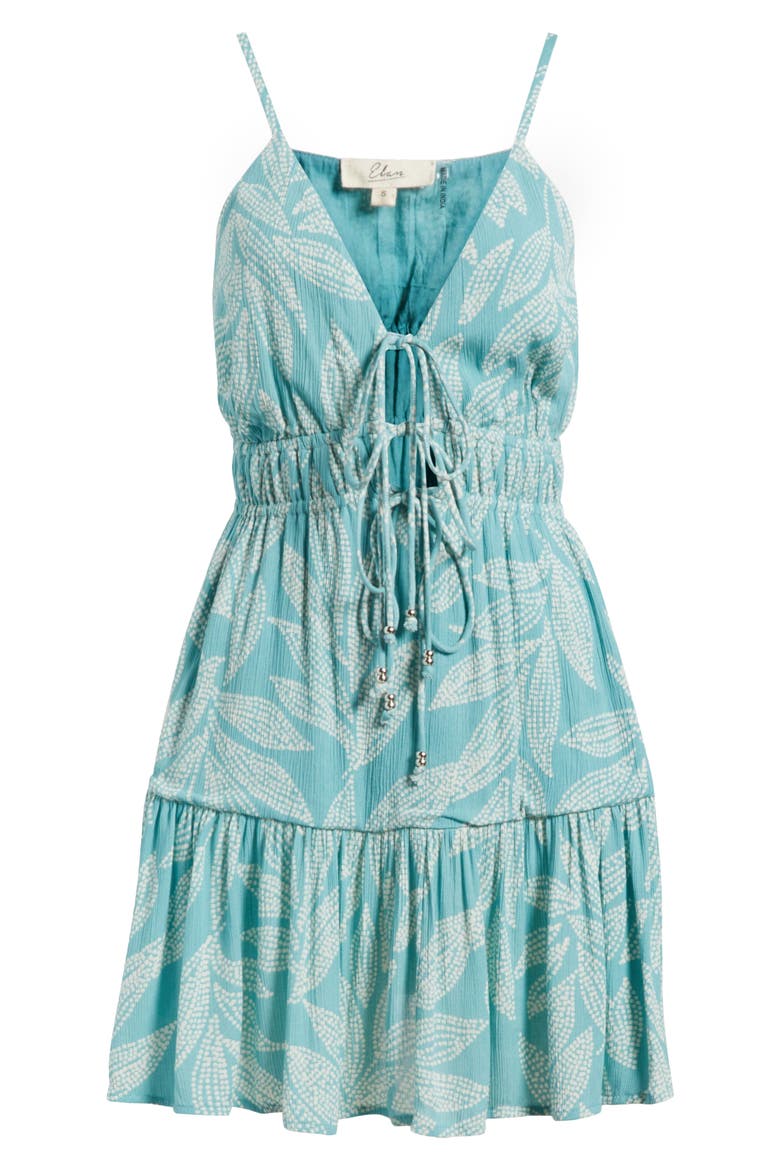Crinkle Textured Tiered Cover-Up Sundress, Alternate, color, TEAL CATEGENA PRINT
