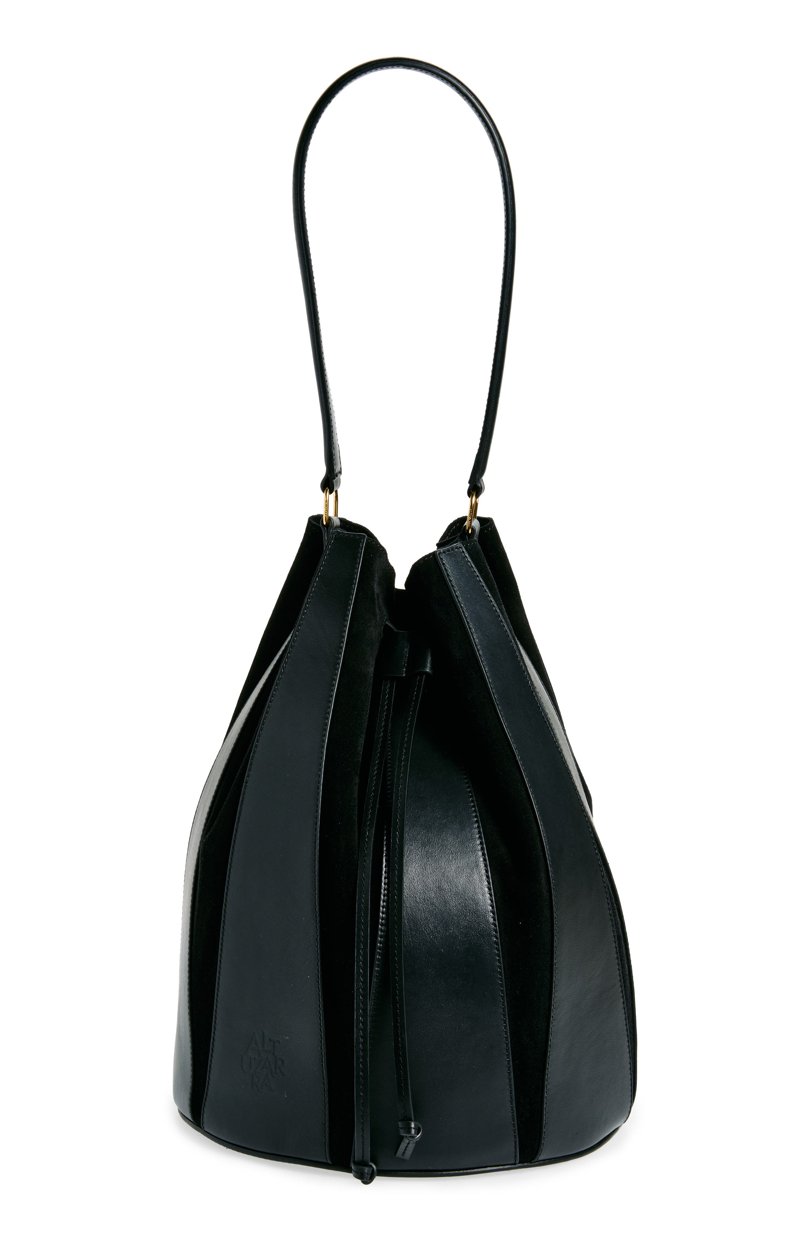 Altuzarra Large Drum Canvas & Leather Bucket Bag, Main, color, 