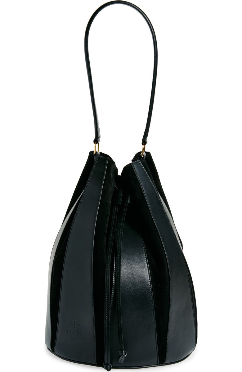 Altuzarra Large Drum Canvas & Leather Bucket Bag, Main, color,