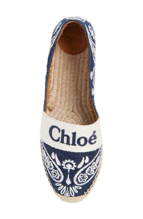 Chloé Logo Espadrille Flat In Blue