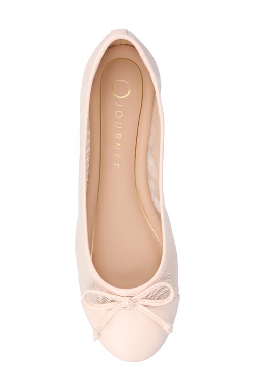 Shop Journee Collection Kaiah Ballet Flat In Mesh/blush