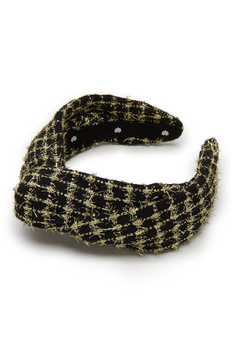 Marlene Tweed Headband, Main, color, JET GOLD