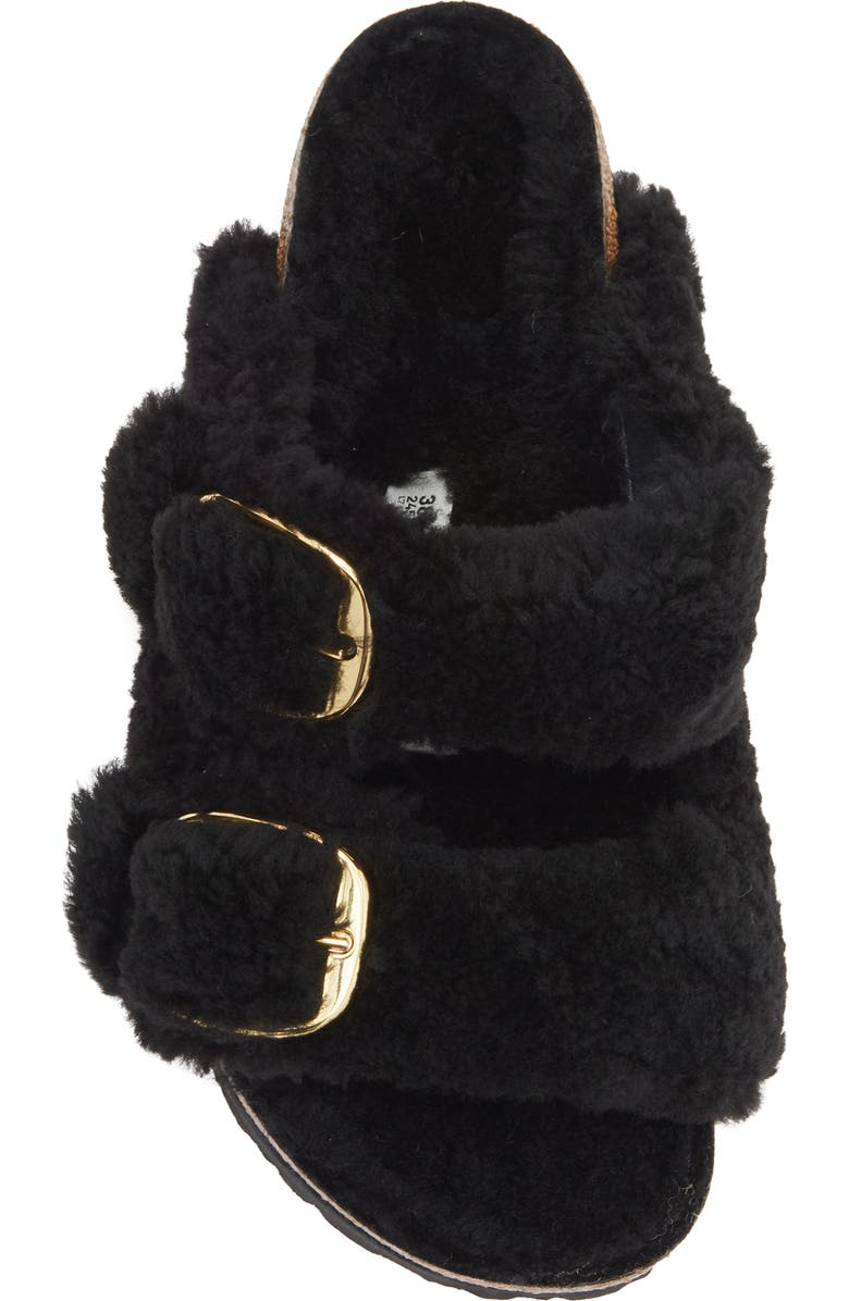Birkenstock Arizona Big Buckle Teddy Genuine Shearling Sandal - Discontinued, Alternate, color, Black