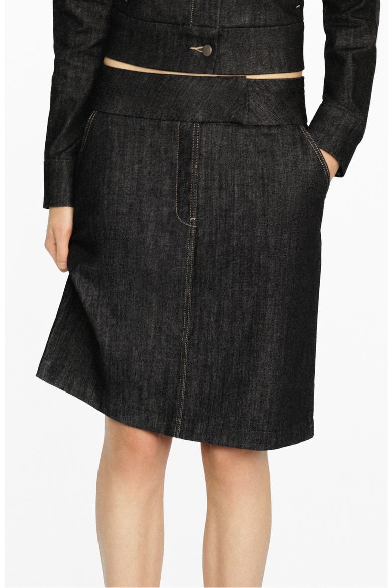 Denim Skirt, Main, color, BLACK