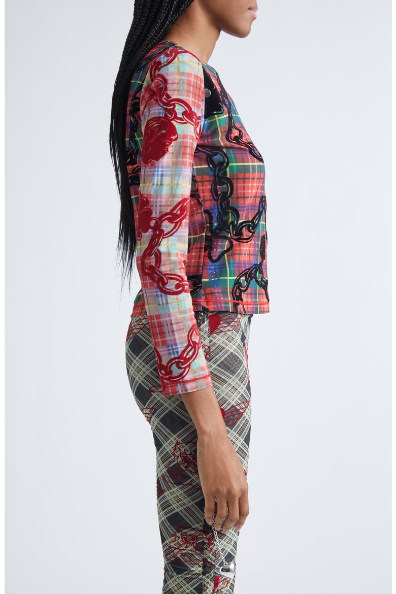Chopova Lowena Lady Chain Flocked Mesh Top (Women) | Nordstrom
