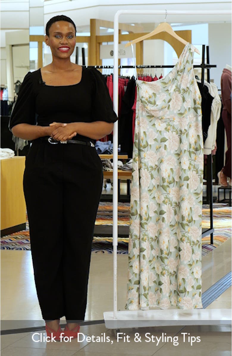 Delphine Floral One-Shoulder Gown, sales video thumbnail