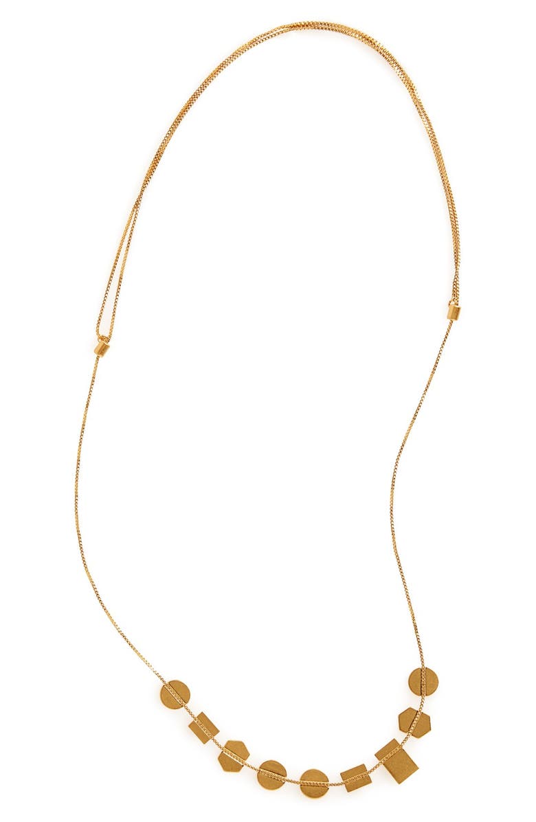 Madewell Holding Pattern Necklace, Main, color, Vintage Gold