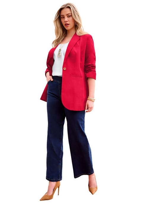 Plus Size Relaxed Boyfriend Blazer (Plus)