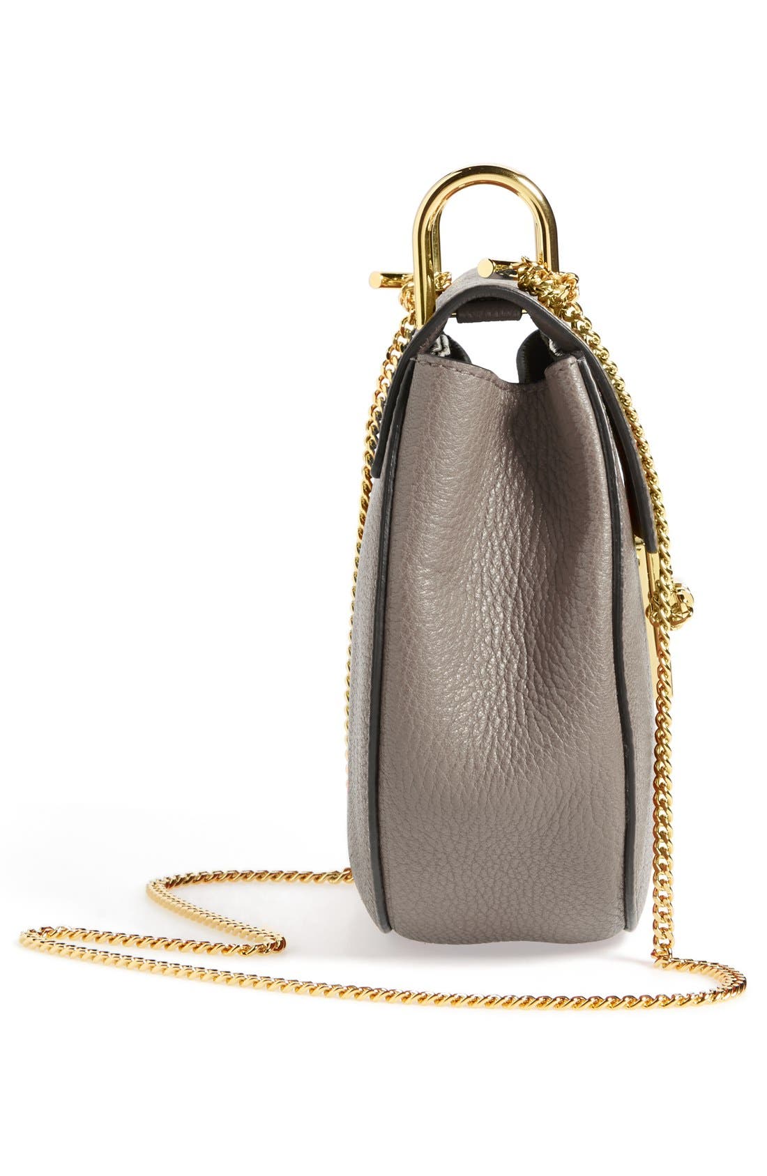 Drew Leather Shoulder Bag, Alternate, color, MOTTY GREY