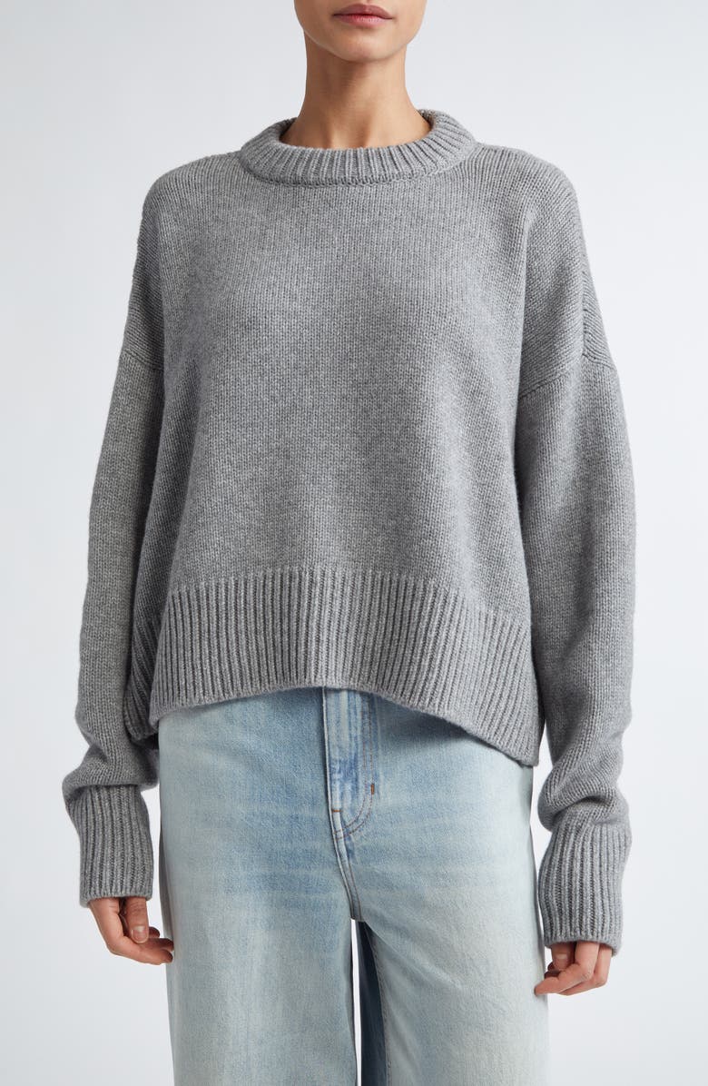 NACKIYÈ Loose Fit Merino Wool & Cashmere Crewneck Sweater, Main, color, 