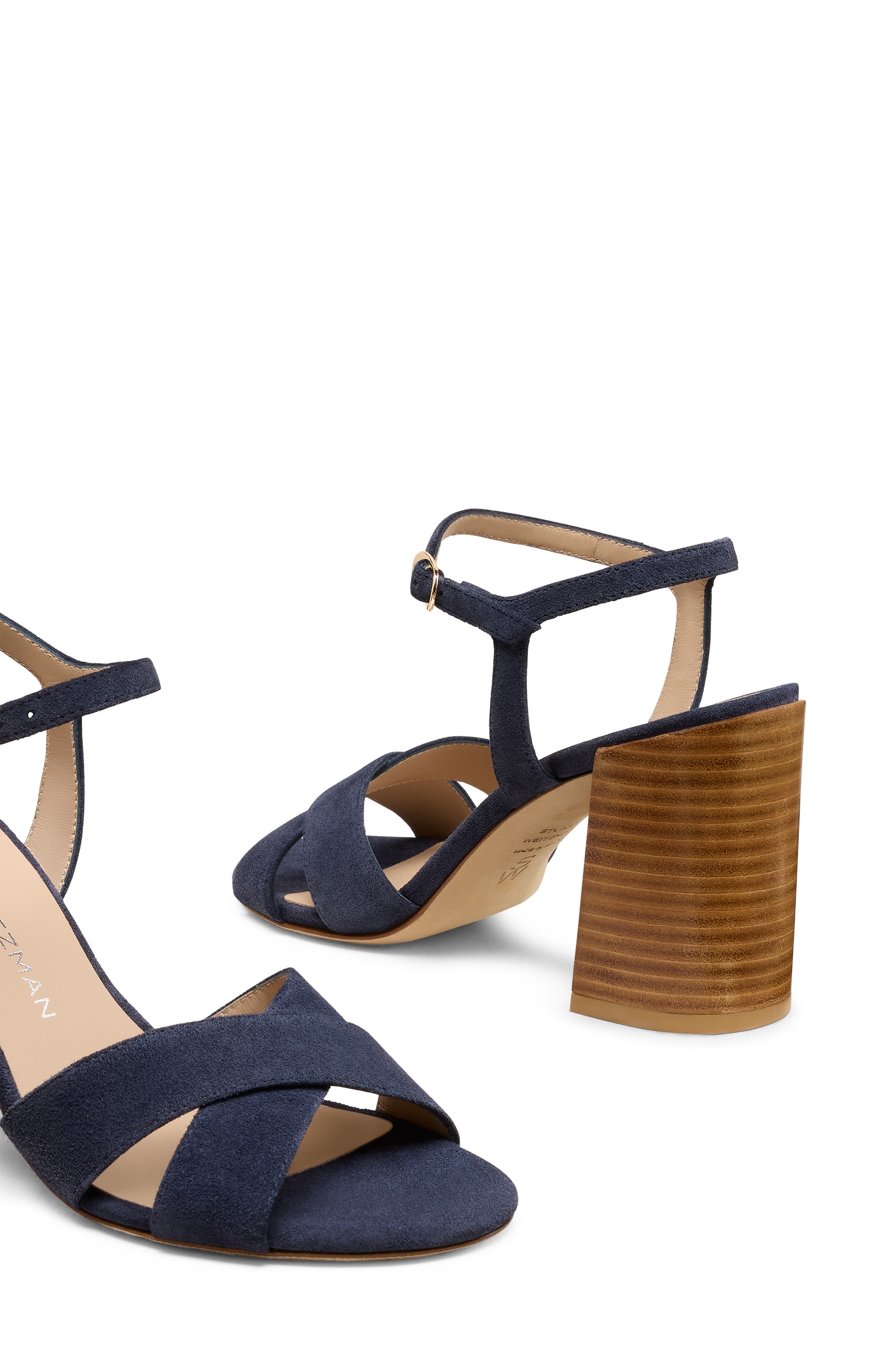 Alyssa Ankle Strap Sandal, Alternate, color, NICE BLUE/ NEW CAMEL