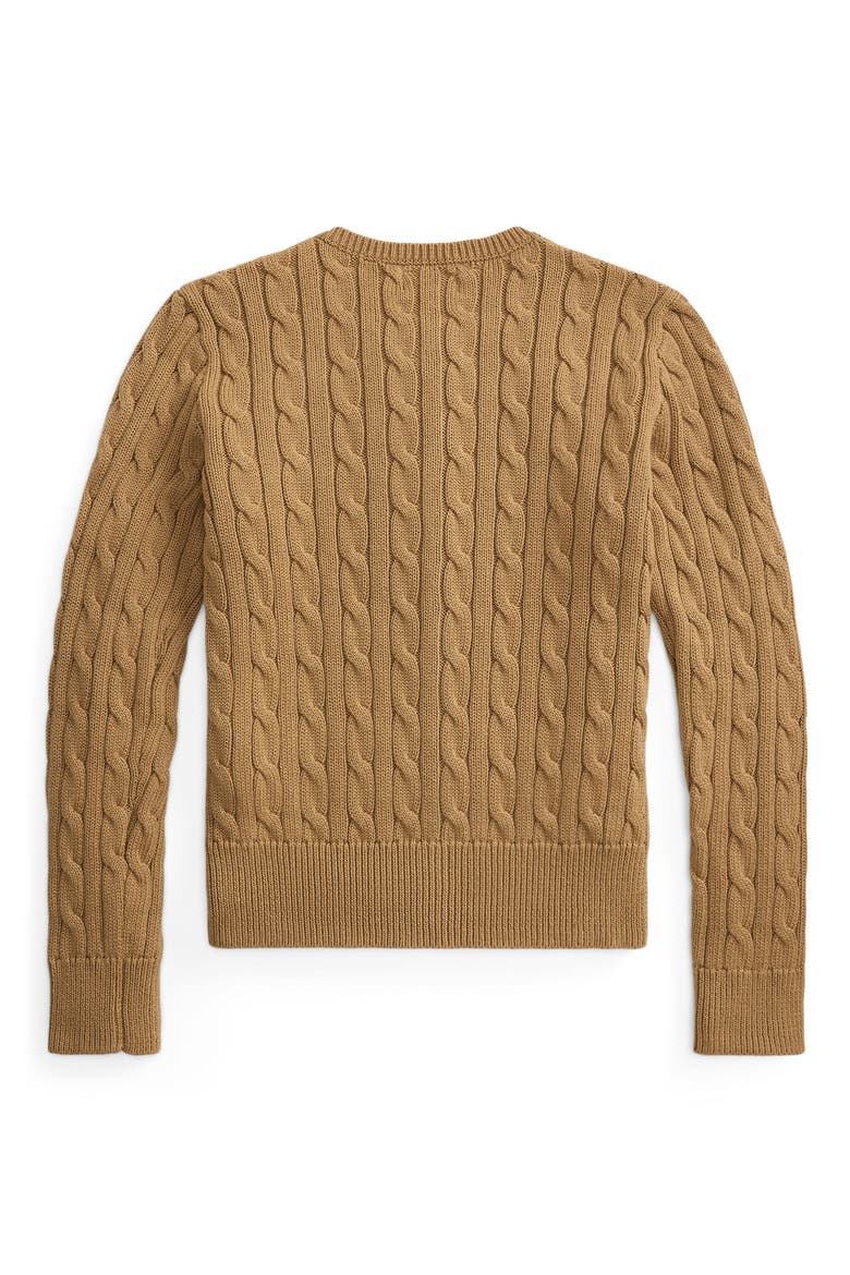 Kids' Cable Stitch Cotton Cardigan, Alternate, color, BERKSHIRE TAN