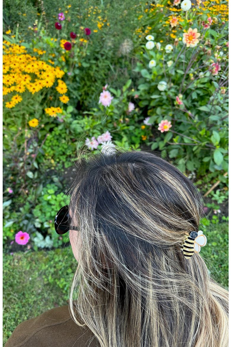 Mini Bee Claw Clip, Alternate, color, YELLOW