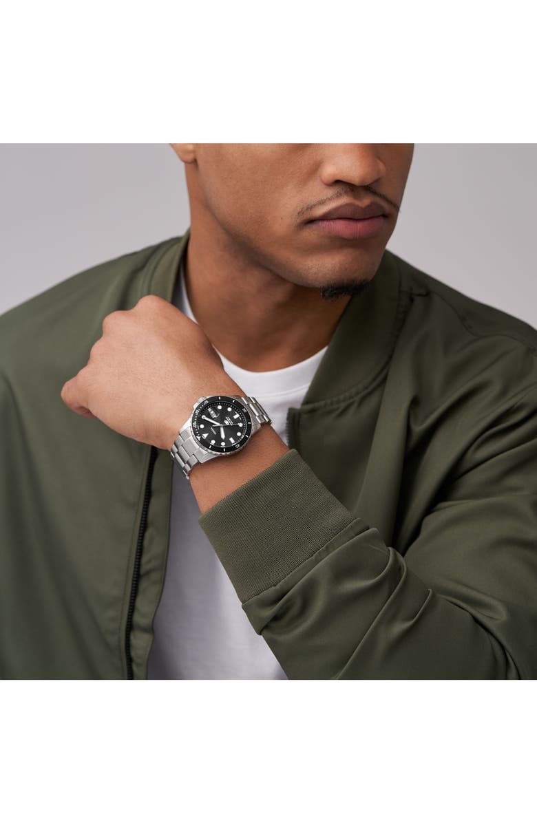 Fossil Blue Dive Bracelet Watch, 42mm, Alternate, color, Silver