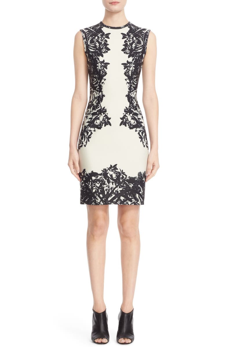 Yigal Azrouël Floral Print Scuba Sheath Dress, Main, color,