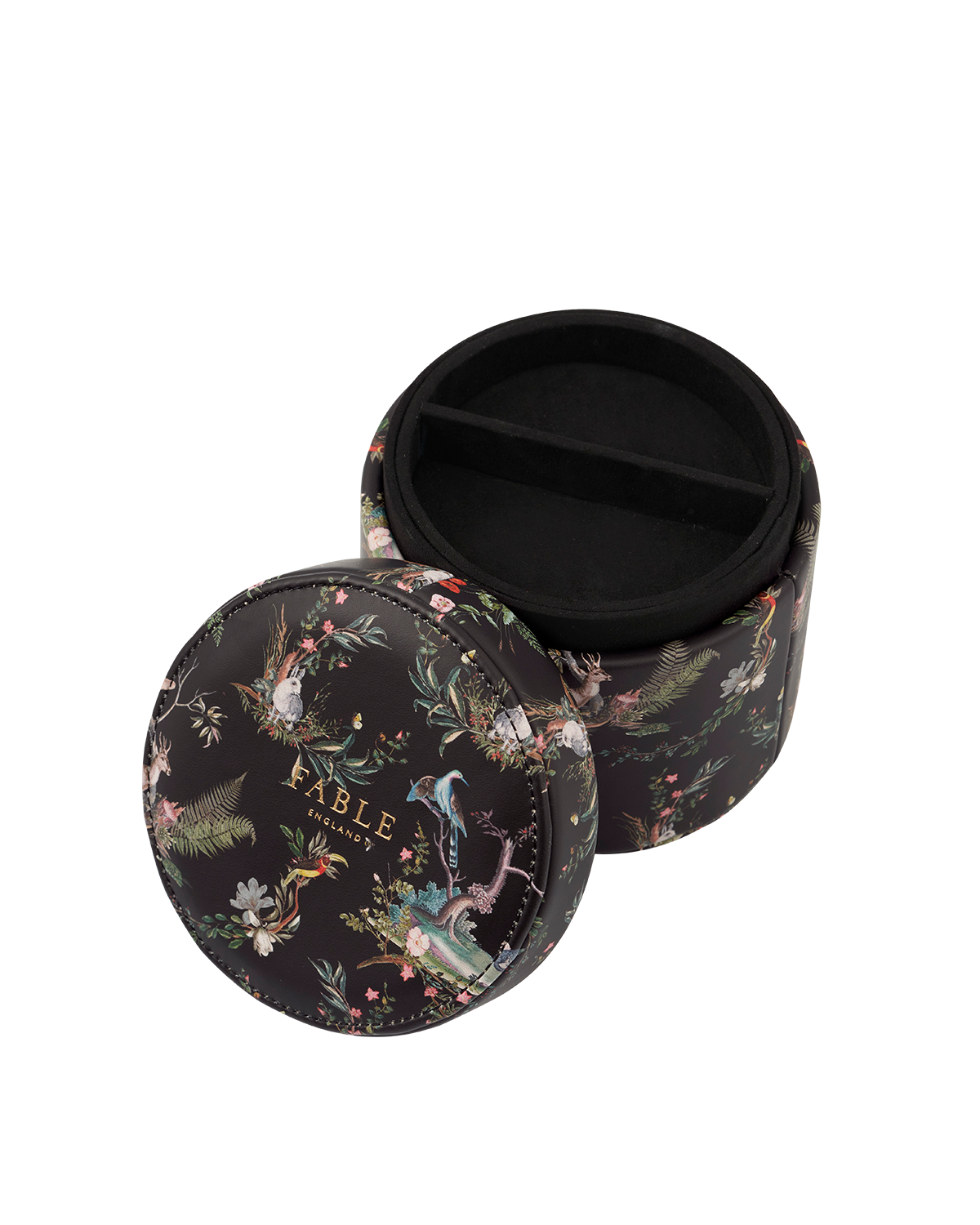 Fable England Round Lidded Jewellery Box, Alternate, color, Black