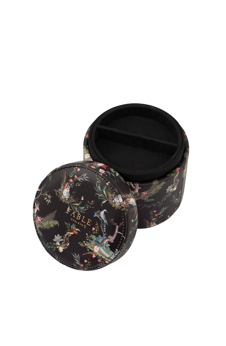 Fable England Round Lidded Jewellery Box, Alternate, color, Black