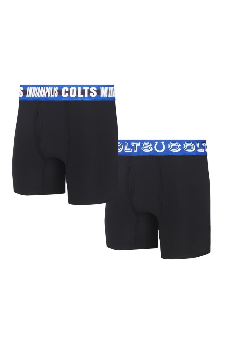 Men's Concepts Sport Indianapolis Colts Gauge Knit Boxer Brief Two-Pack, Main, color, Black