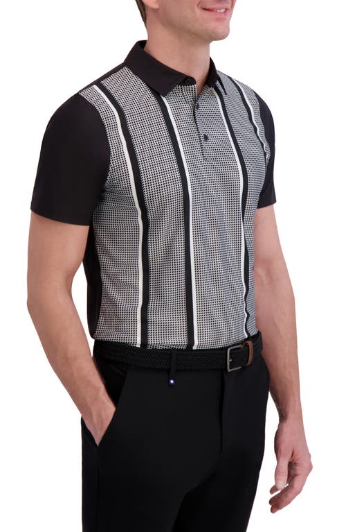 Ben Sherman Geo Vertical Tech Jersey Golf Polo In Black