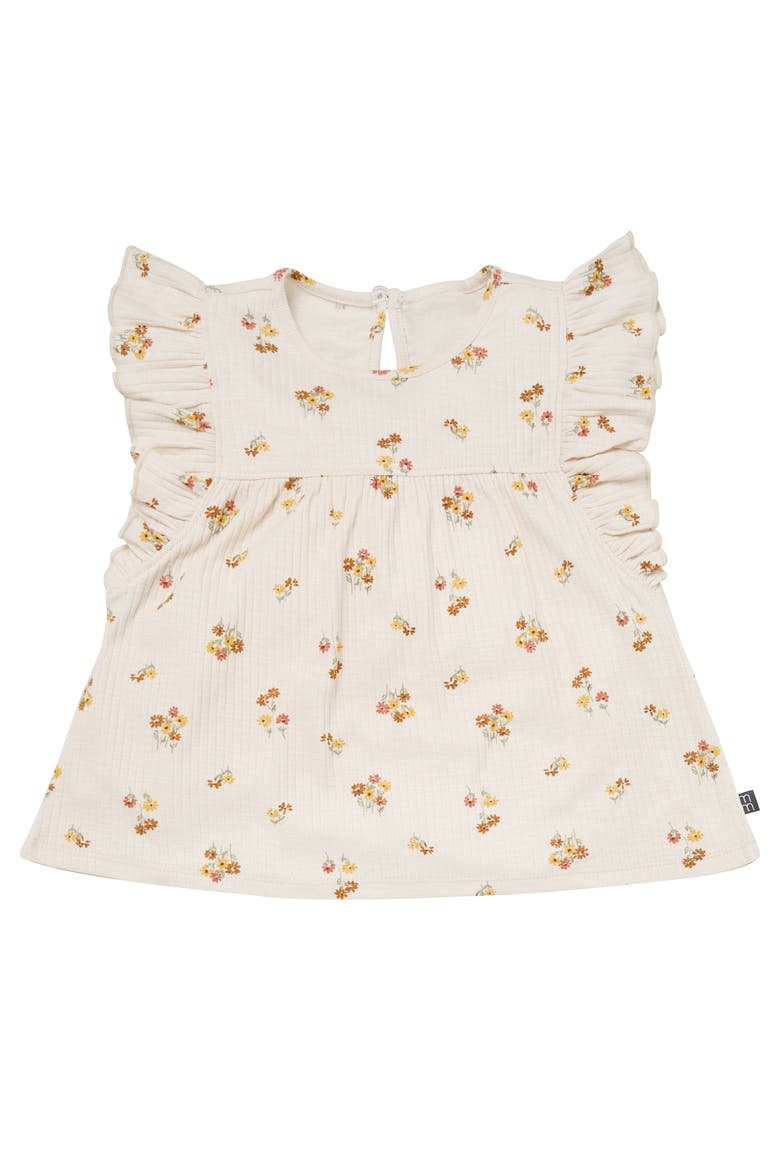 Flutter Sleeve Tops and Shorts Set, Alternate, color, Beige Flowers