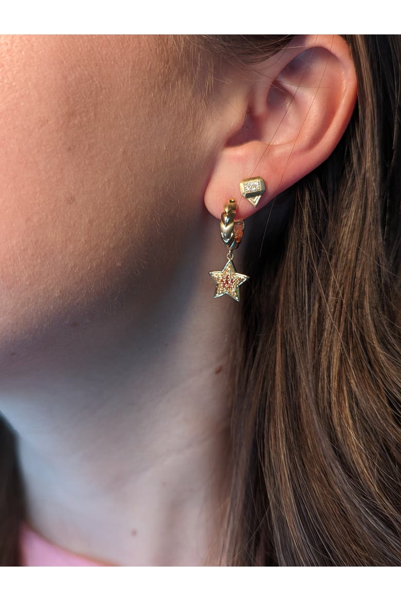 Juju Star Charm Huggie, Alternate, color, Gold